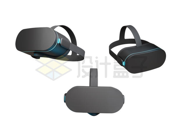 3个不同角度的VR眼镜3D模型2839421PSD免抠图片素材 IT科技-第1张
