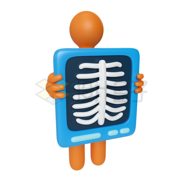 卡通人体的X光照片展示3D模型7087885PSD免抠图片素材 健康医疗-第1张