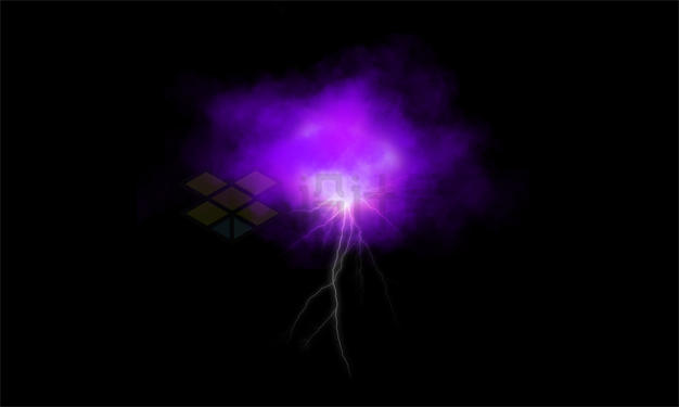 紫色的云雾和闪电效果2110117PSD免抠图片素材 效果元素-第1张