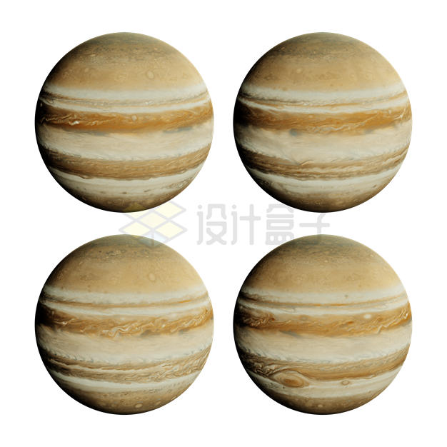 4个不同角度的木星3D模型8213245PSD免抠图片素材 科学地理-第1张
