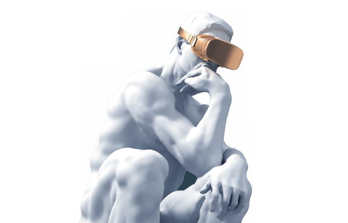 思想者雕像头戴VR眼镜虚拟现实技术5631283png免抠图片素材 IT科技-第1张