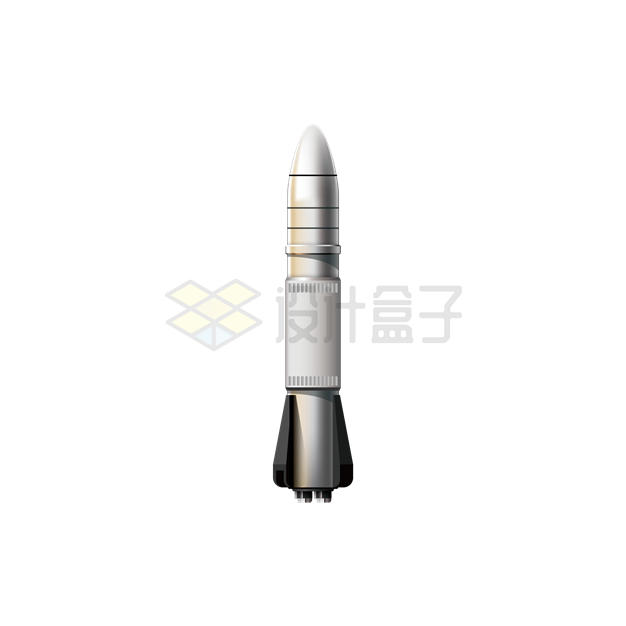 一枚银色的战略核导弹潜射导弹1053244矢量图片免抠素材 军事科幻-第1张