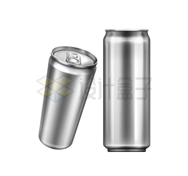 2个不同角度的易拉罐铝罐金属罐子2997634矢量图片免抠素材 生活素材-第1张