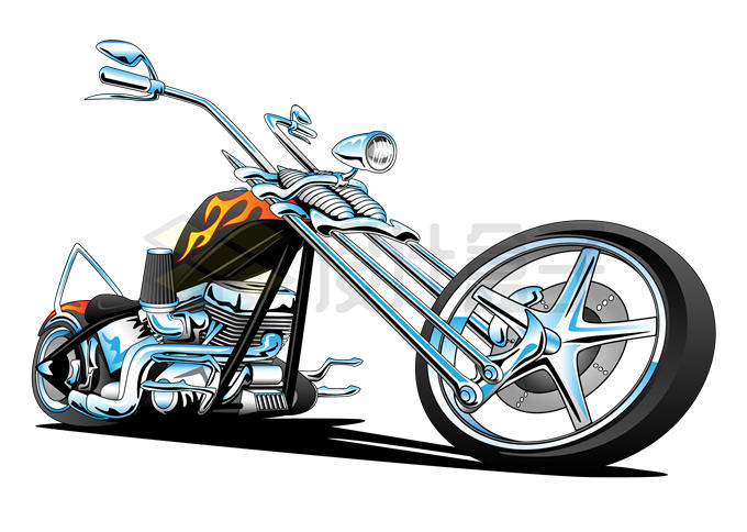 漫画中的卡通摩托车肌肉车5929906矢量图片免抠素材 交通运输