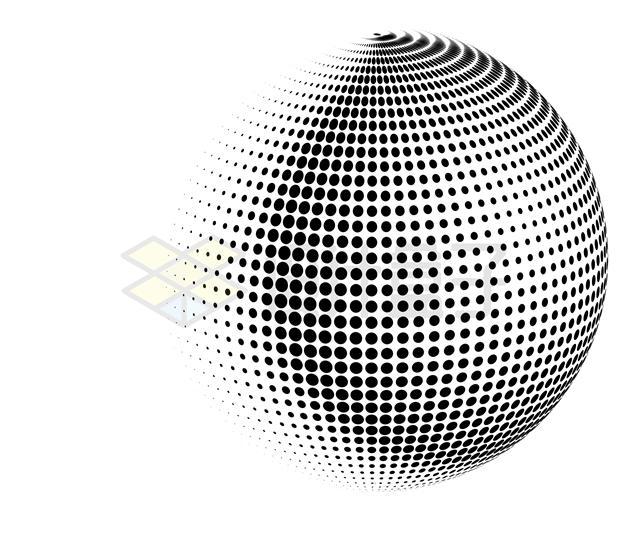 黑色圆点组成的抽象圆球图案5971805矢量图片免抠素材 装饰素材-第1张