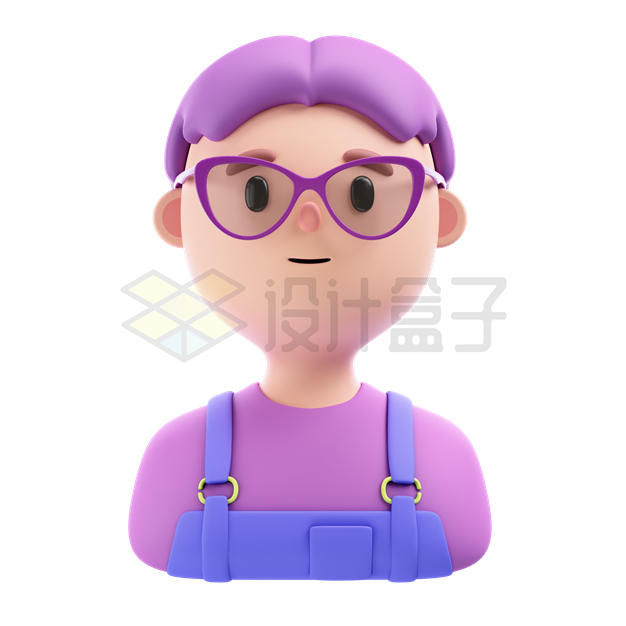 可爱的卡通戴眼镜男孩3D人物模型4317266PSD免抠图片素材 人物素材-第1张
