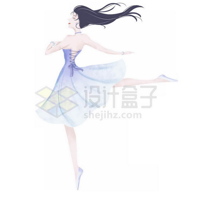 优雅的芭蕾舞演员长裙插画5159492免抠图片素材 人物素材-第1张