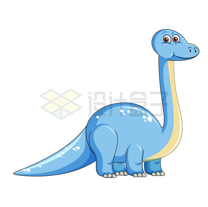一只蓝色的卡通恐龙腕龙1872622矢量图片免抠素材 生物自然-第1张