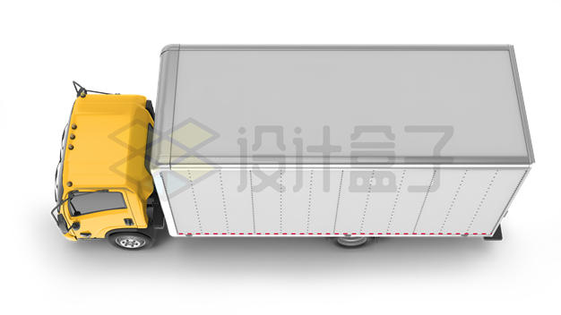 俯视视角的厢式货车集装箱卡车车身图案样机1221994PSD免抠图片素材 交通运输-第1张