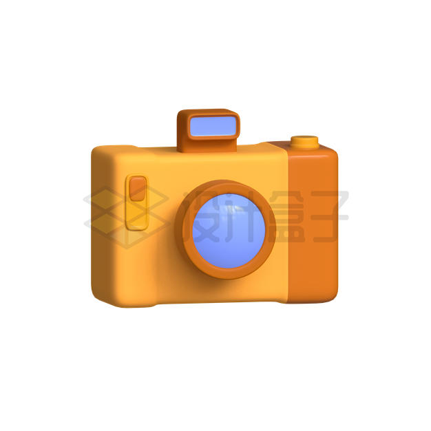 黄色的卡通照相机3D模型9025672PSD免抠图片素材 IT科技-第1张