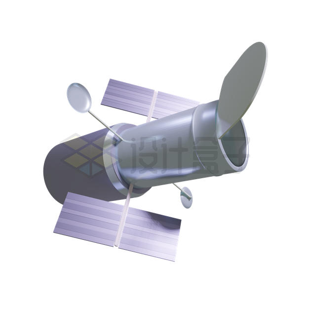 银色哈勃太空望远镜3D模型2697980PSD免抠图片素材 军事科幻-第1张