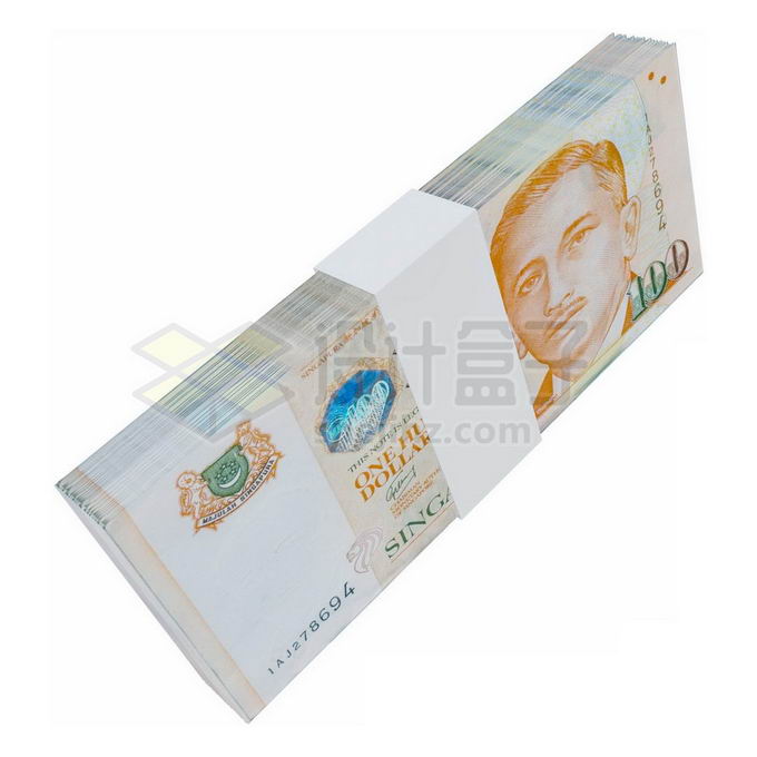 一沓整齐100新加坡元一万元新加坡元钞票纸币9399154免抠图片素材 金融理财-第1张