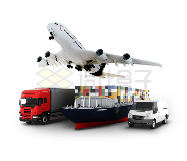 货机卡车集装箱轮船面包车等物流货运工具2959555PSD免抠图片素材 交通运输-第1张