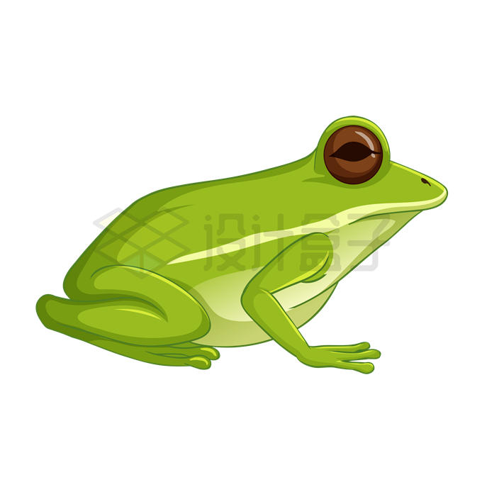 一只卡通青蛙侧面图9738695矢量图片免抠素材 生物自然-第1张