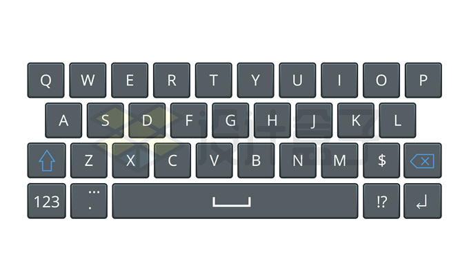 深灰色的智能手机26键符号键盘布局2025398矢量图片免抠素材 IT科技-第1张