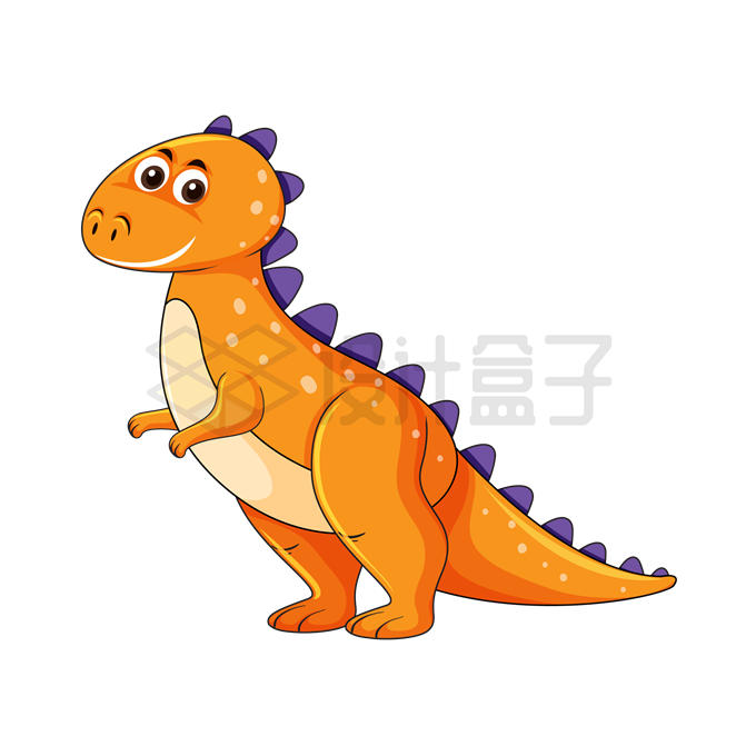 一只橙色的卡通恐龙4065069矢量图片免抠素材 生物自然-第1张
