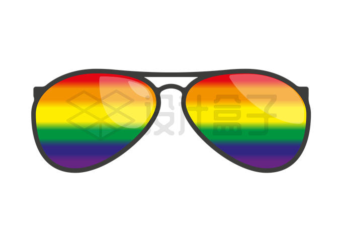 彩虹色眼镜有色眼镜太阳镜1139130矢量图片免抠素材 生活素材-第1张