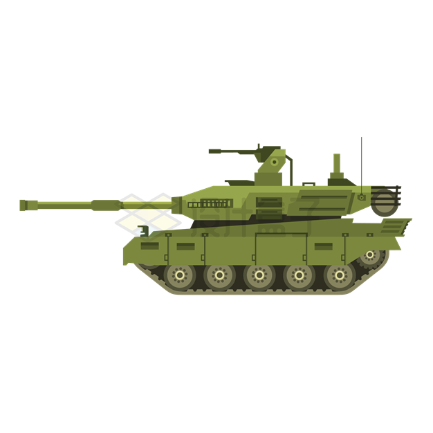一辆绿色涂装的坦克2660653矢量图片免抠素材下载 军事科幻-第1张