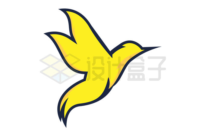 黄色的蜂鸟logo设计方案4907149矢量图片免抠素材 标志LOGO-第1张
