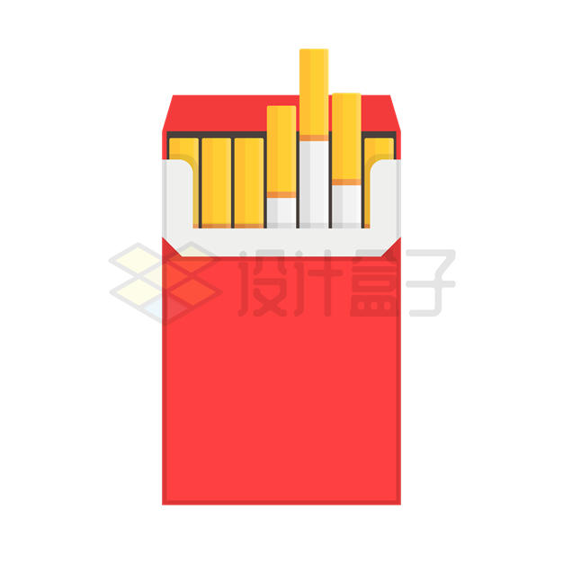 红色香烟盒中的香烟6665309矢量图片免抠素材 生活素材-第1张