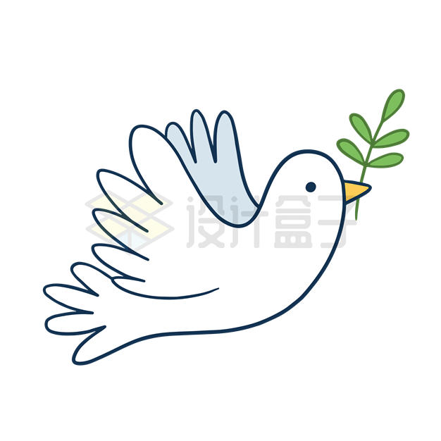 和平鸽的画法橄榄枝图片