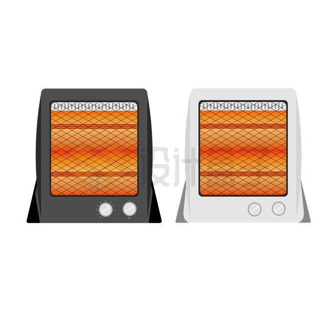 2台小型电取暖器家用电器3492452矢量图片免抠素材 生活素材-第1张