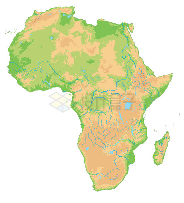 等高线非洲大陆地形地图1404577矢量图片免抠素材 科学地理-第1张