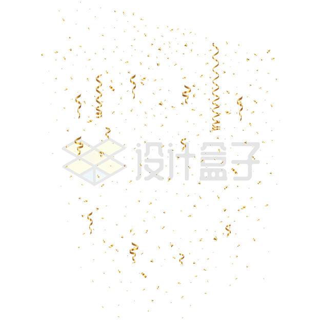 漫天飘舞的金色撒花效果装饰7206799矢量图片免抠素材 漂浮元素-第1张