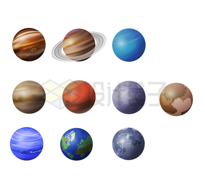 太阳系九大行星5400449矢量图片免抠素材 科学地理-第1张