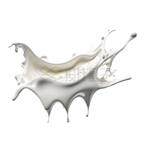 飞溅起来的牛奶液体效果2321261PSD免抠图片素材 效果元素-第1张