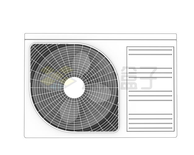 一台白色的空调外机正面图8315804PSD免抠图片素材 生活素材-第1张