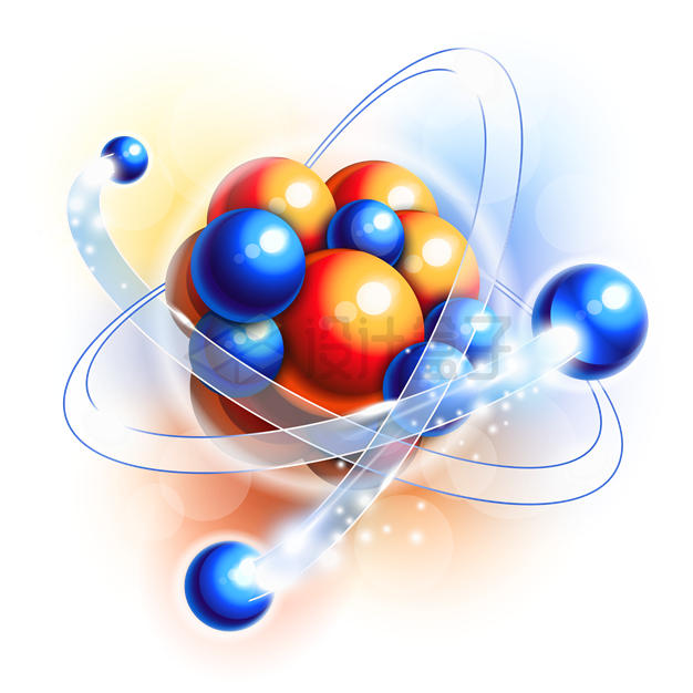 围着原子核旋转的电子原子结构示意图7659729矢量图片免抠素材 科学地理-第1张