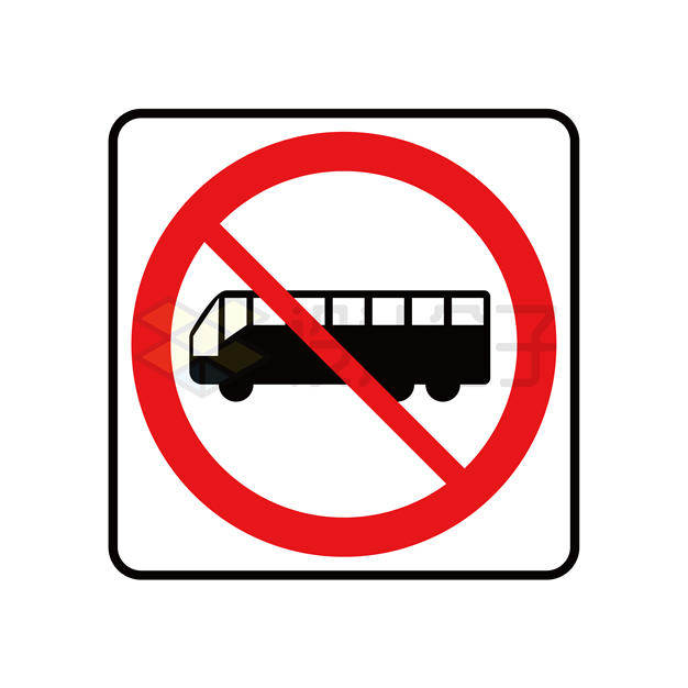 禁止客车通行交通标识牌警示牌6519183矢量图片免抠素材 标志LOGO-第1张