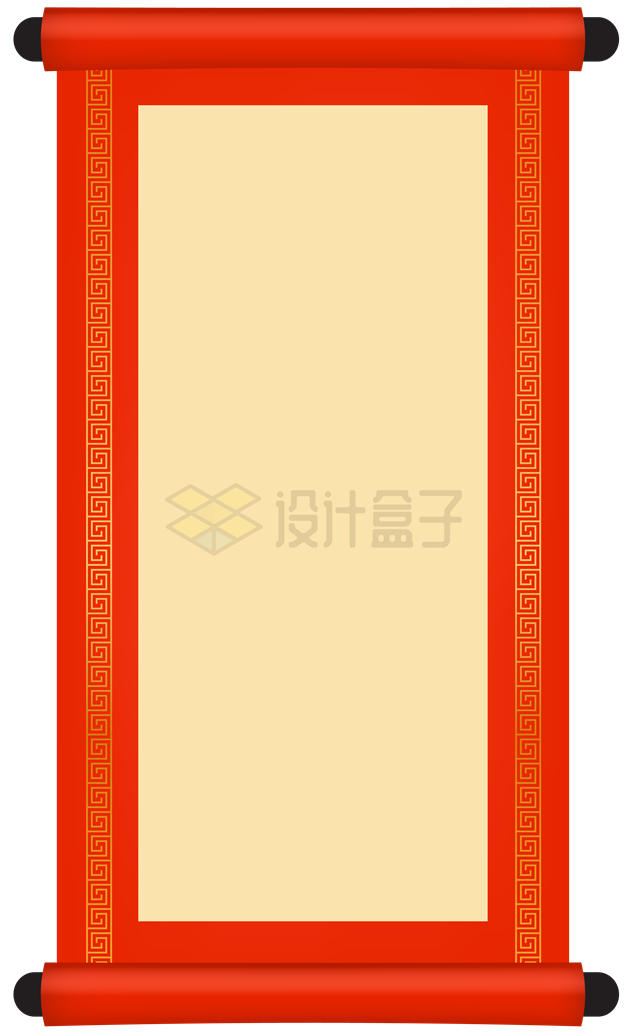 展开的中国风卷轴文本框3313430矢量图片免抠素材 边框纹理-第1张