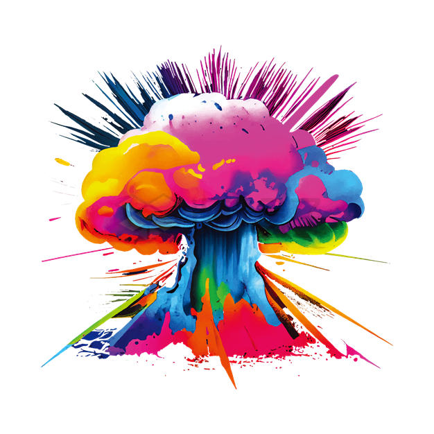 彩色抽象风格爆炸产生的蘑菇云插画1072271矢量图片免抠素材 插画-第1张
