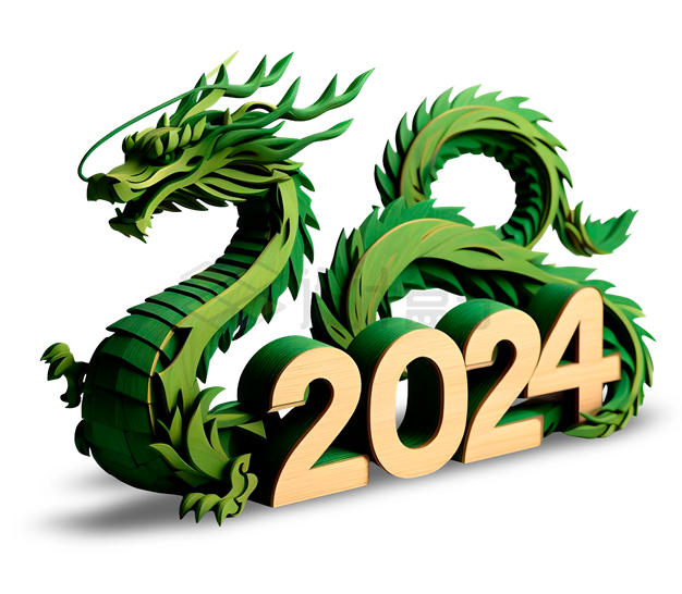 2024年龙年卡通青龙巨龙3D模型9953935PSD免抠图片素材 节日素材-第1张