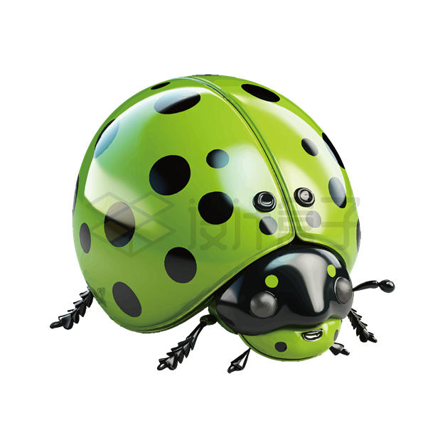 一只绿色的卡通七星瓢虫正面图1692952矢量图片免抠素材 生物自然-第1张