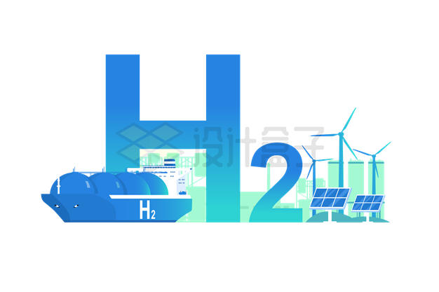 扁平化风格氢能源在未来的应用场景插画3972325矢量图片免抠素材 工业农业-第1张