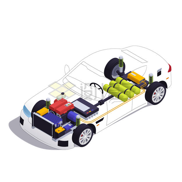 2.5D风格氢能源汽车内部结构示意图4574014矢量图片免抠素材 交通运输-第1张