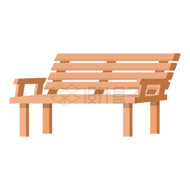 扁平化风格的木质公园长椅4176840矢量图片免抠素材 建筑装修-第1张