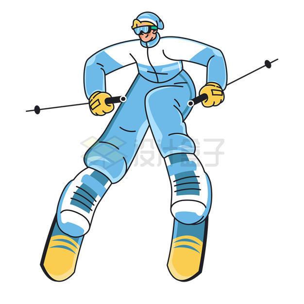卡通风格滑雪运动员插画5567930矢量图片免抠素材 休闲娱乐-第1张