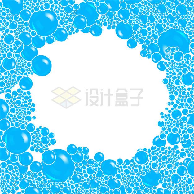 蓝色泡泡组成的边框2428059矢量图片免抠素材 漂浮元素-第1张