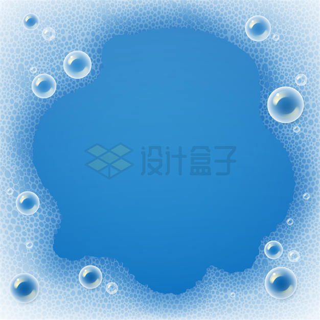 肥皂泡组成的蓝色背景图1706755矢量图片免抠素材 边框纹理-第1张