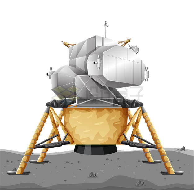 一款月球登陆器月球着陆器6992848矢量图片免抠素材 军事科幻-第1张