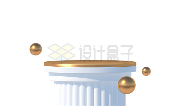 3D格白色石柱金色圆盘产品展示7745015矢量图片免抠素材 电商元素-第1张