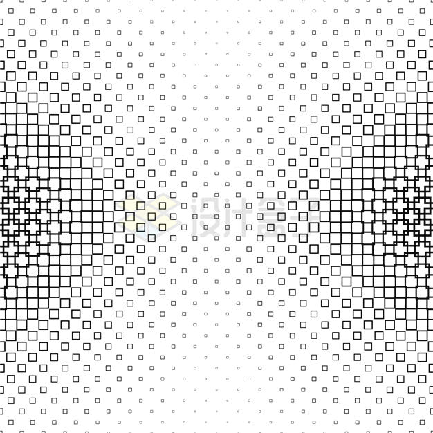 大小渐变的正方形组成的装饰图案3862423矢量图片免抠素材 边框纹理-第1张