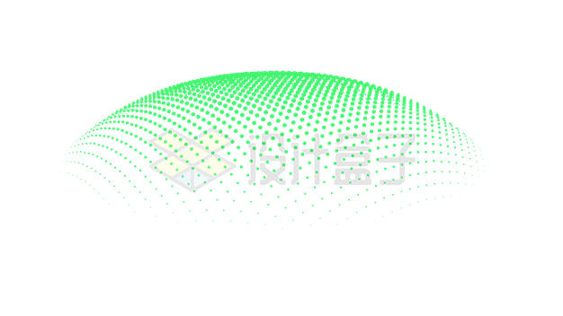 绿色圆点组成的半球型装饰4851215矢量图片免抠素材 装饰素材-第1张