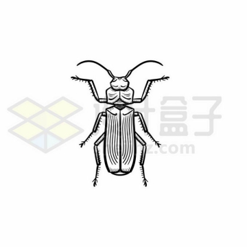 步行虫甲虫手绘线条插画2089779矢量图片免抠素材免费下载