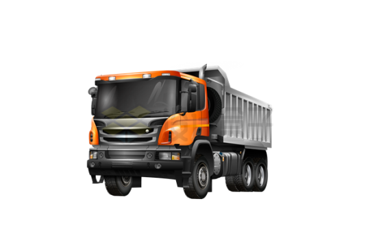 一辆橙黑色的重型卡车6448888矢量图片免抠素材下载