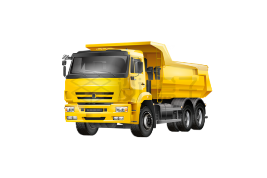 一辆黄色的渣土车重型卡车7089894矢量图片免抠素材下载